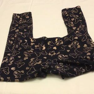 🎁5 for $10 Sale🎁Minnie Mouse leggings measurements pictured black / gold, M/L